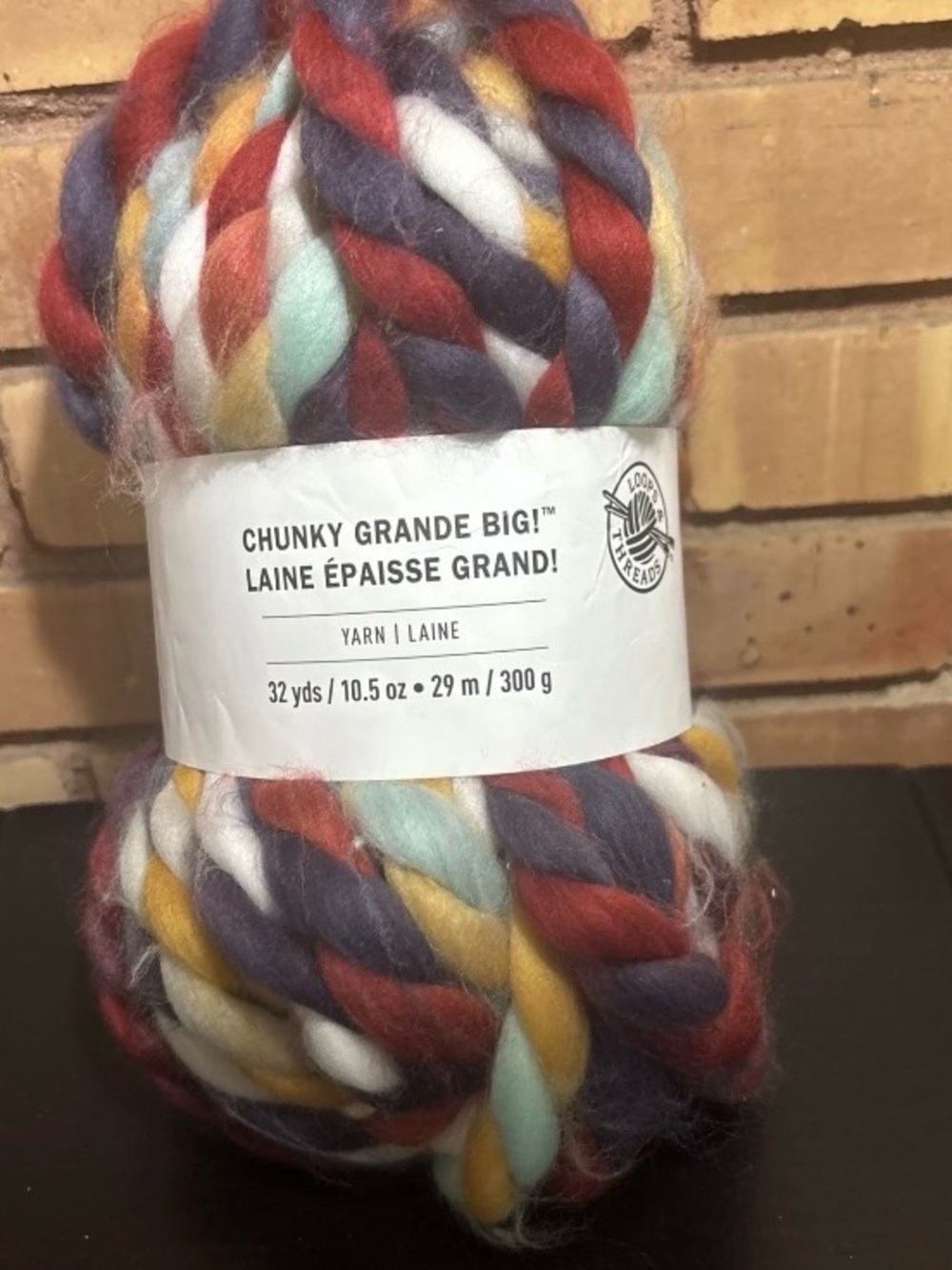 Loops & Threads Chunky Grande Big! Yarn — "Cappuccino" (Jumbo Multicolored)
